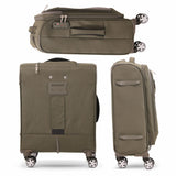 Aerolite Expandable 55x40x20cm to 55x40x23cm 4-Wheel Cabin Suitcase – MAX Size for Ryanair Priority & Wizz Air, Lufthansa, Ultra Lightweight Soft Shell Carry On with TSA Lock - Midnight Fern