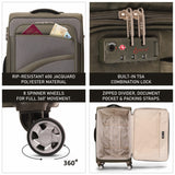 Aerolite 26" Super Lightweight Soft Shell Medium Checked In Hold Luggage Suitcase with 8 Wheels, 67L Capacity - Midnight Fern