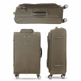 Aerolite 26" Super Lightweight Soft Shell Medium Checked In Hold Luggage Suitcase with 8 Wheels, 67L Capacity - Midnight Fern
