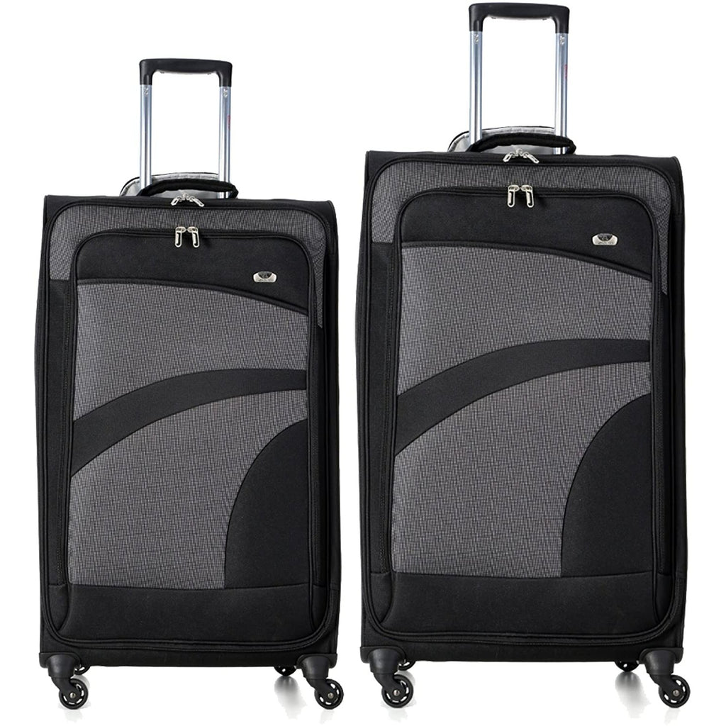 Aerolite Super Lightweight 4 Wheels Soft Shell Cabin & Hold Luggage, C ...