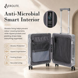 Aerolite M-Lite Aluminium Frame Cabin Suitcase 55x40x20cm, Hinomoto STOP Wheels, Zippeless TSA Latch Lock, Front Laptop Compartment, 15 Year Warranty