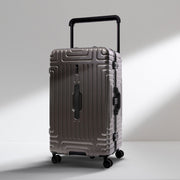 Aerolite Zipperless  Aluminium Frame Trunk, Premium Trunk Suitcase, TSA Latch-Lock, Aluminium Frame, Silent Hinomoto Wheels, 97.6L Large Luggage - Charcoal