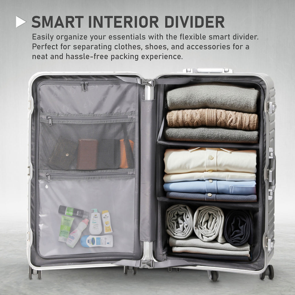 Aerolite Aluminium Frame Zipperless Trunk Suitcase | TSA Lock | Silent ...