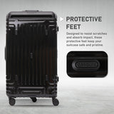 Aerolite Zipperless  Aluminium Frame Trunk, Premium Trunk Suitcase, TSA Latch-Lock, Aluminium Frame, Silent Hinomoto Wheels, 97.6L Large Luggage - Black