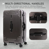 Aerolite Zipperless  Aluminium Frame Trunk, Premium Trunk Suitcase, TSA Latch-Lock, Aluminium Frame, Silent Hinomoto Wheels, 97.6L Large Luggage - Charcoal