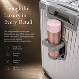 Aerolite M-Lite Premium Full Aluminium Cabin Suitcase with Front Laptop Compartment, Zipperless TSA Locks, USB Charging, Bottle Holder & 15-Year Warranty, Silver