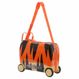 MiniMax 45x36x20cm Kids Tiger Ride-On Suitcase 4PC Set – EasyJet Max Size 29L Children’s Cabin Luggage with Drawstring Bag, Neck Pillow & Stickers
