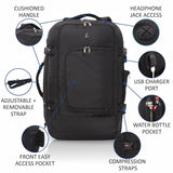 Aerolite (55x35x20cm) 39L Cabin Luggage Laptop Backpack Rucksack With YKK Zippers Fits Up To 15.6" Laptop, Approved for Ryanair (Priority), easyJet Plus, British Airways & Many More