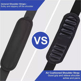 Comparison of general vs air cushioned shoulder straps.