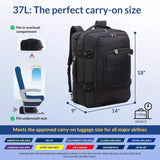 Aerolite 37L carry-on backpack fits overhead and under seat