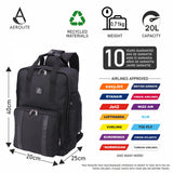 Aerolite 40x20x25cm Ryanair Maximum Premium Eco-Friendly Backpack With Removable Small Carry Pouch, Shower-Resistant Cabin Rucksack with 10 Years Brand Warranty - Aerolite UK
