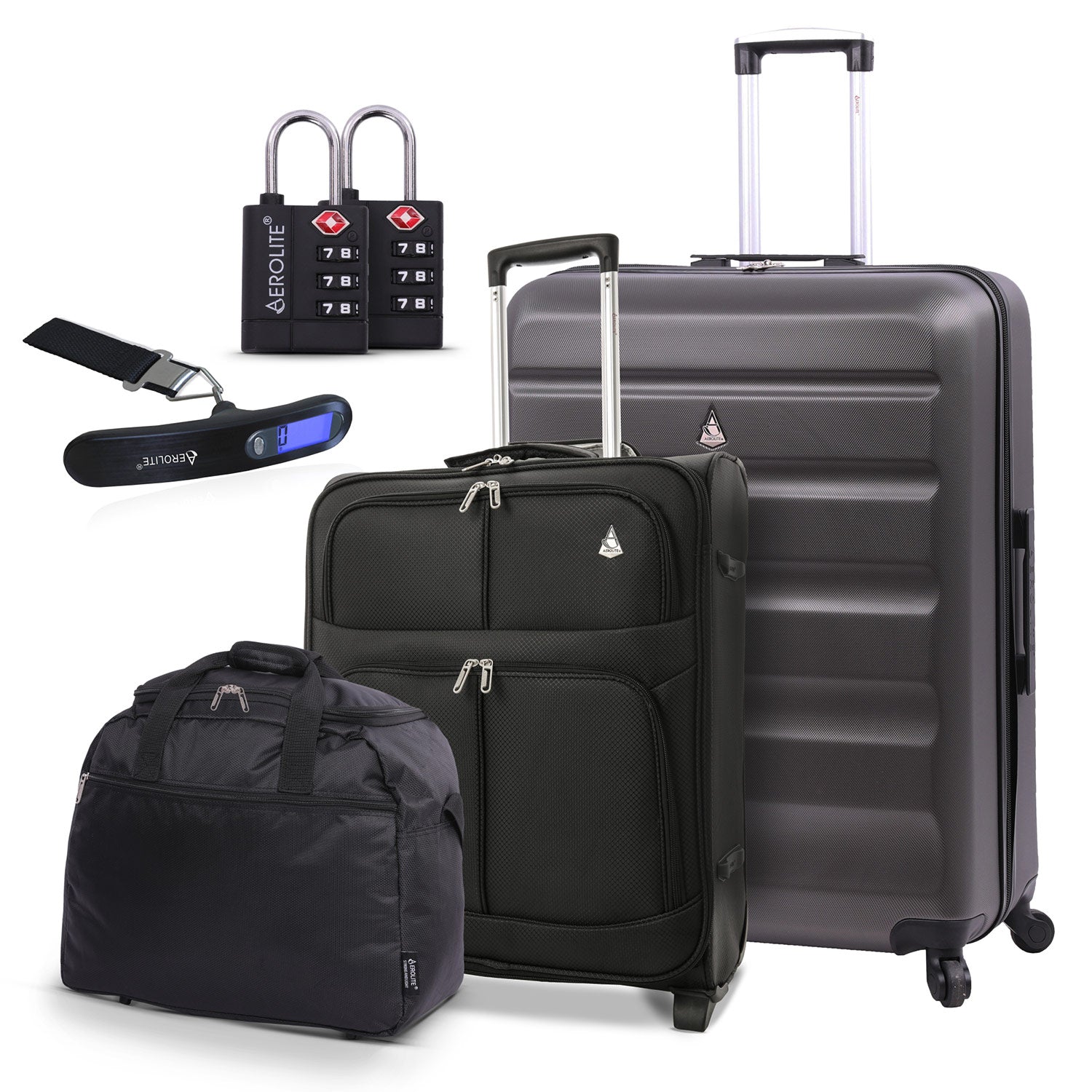 Aerolite 45x36x20 easyJet Maximum Size Suitcase to Avoid Easyjet Excess Hand  Luggage Fee with 5 Years Warranty Hard Shell Carry On Hand Cabin Luggage  Underseat Flight Bag with 4 Wheels : 