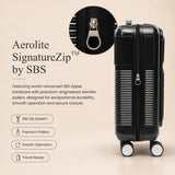 Aerolite FLX Front Opening Cabin Suitcase 55x40x20/23cm Expandable Carry On Luggage with Laptop Compartment, USB Charging, TSA Lock & Silent Wheels - Black