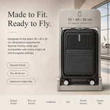 Aerolite FLX Front Opening Cabin Suitcase 55x40x20/23cm Expandable Carry On Luggage with Laptop Compartment, USB Charging, TSA Lock & Silent Wheels - Black