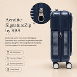 Aerolite FLX Front Opening Cabin Suitcase 55x40x20/23cm Expandable Carry On Luggage with Laptop Compartment, USB Charging, TSA Lock & Silent Wheels - Blue