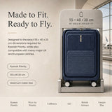 Aerolite FLX Front Opening Cabin Suitcase 55x40x20/23cm Expandable Carry On Luggage with Laptop Compartment, USB Charging, TSA Lock & Silent Wheels - Blue