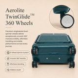 Aerolite FLX Front Opening Cabin Suitcase 55x40x20/23cm Expandable Carry On Luggage with Laptop Compartment, USB Charging, TSA Lock & Silent Wheels - Green