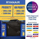 5 Cities (40x20x25cm) Hand Luggage Holdall Flight Bag, New and Improved 2025 Ryanair Maximum Sized Under Seat Cabin Holdall – Take The Max On Board