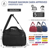 Aerolite Ryanair Maximum Cabin Bag (40x20x25cm) With 5 Years Guarantee, New and Improved 2024 Holdall Cabin Luggage Under Seat Flight Bag - Aerolite UK