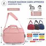 Aerolite Ryanair Bundle (55x35x20cm) Lightweight ABS Hard Shell Travel Carry On Cabin Suitcase + (40x20x25cm) Ryanair MAXIMUM Sized Holdall Cabin Bag - Aerolite UK