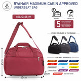 Aerolite Ryanair Maximum Cabin Bag (40x20x25cm) With 5 Years Guarantee, New and Improved 2024 Holdall Cabin Luggage Under Seat Flight Bag - Aerolite UK