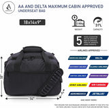 Aerolite 18x14x9” AA and Delta Maximum Size Cabin Bags with 5 Year Guarantee Foldable Carry On Premium Bag Holdall Small Lightweight Cabin Luggage Under seat Flight Travel Duffel Bag - Aerolite UK