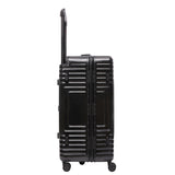 Aerolite Zipperless  Aluminium Frame Trunk, Premium Trunk Suitcase, TSA Latch-Lock, Aluminium Frame, Silent Hinomoto Wheels, 97.6L Large Luggage - Black