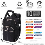 Aerolite 40x20x25cm Ryanair Maximum Premium Eco-Friendly Backpack with 10 Years Warranty (Quilted) + Luggage Scale + TSA Lock