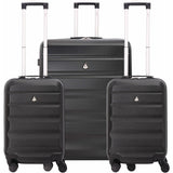 Aerolite Hard Shell Suitcase Luggage Group Travel Bundle - 2 x 21 Cabin Hand Luggage + 1 x Large 29" Hold Luggage Suitcase (3 Piece Luggage Set) - Black - Aerolite UK