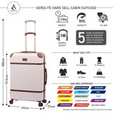 Aerolite Vintage Classic Retro Style Lightweight ABS Hard Shell Luggage With In-Built TSA Lock & Ultra Quiet Hinomoto 8-Wheels (Cabin 21", Medium 25", Large 29")