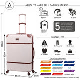 Aerolite Vintage Classic Retro Style Lightweight ABS Hard Shell Luggage With In-Built TSA Lock & Ultra Quiet Hinomoto 8-Wheels (Cabin 21", Medium 25", Large 29")