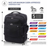 Aerolite 40x30x20cm Wizz Air Maximum Size Eco - Friendly Backpack ♻️ With YKK Zippers, 5 Year Warranty - Aerolite UK