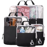 Aerolite expandable packing cubes set with clothes and toiletries