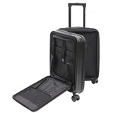 Aerolite M-Lite Smart 21” Cabin Suitcase – Expandable 55x40x20cm to 55x40x23cm, Front Laptop Compartment, Silent Japanese Hinomoto Wheels with Brake Button, Durable Polypropylene, USB Charging & TSA Lock