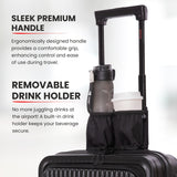 Aerolite M-Lite Smart 21” Cabin Suitcase – Expandable 55x40x20cm to 55x40x23cm, Front Laptop Compartment, Silent Japanese Hinomoto Wheels with Brake Button, Durable Polypropylene, USB Charging & TSA Lock