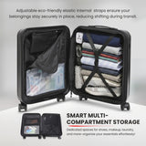 Aerolite M-Lite Smart 21” Cabin Suitcase – Expandable 55x40x20cm to 55x40x23cm, Front Laptop Compartment, Silent Japanese Hinomoto Wheels with Brake Button, Durable Polypropylene, USB Charging & TSA Lock