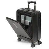 Aerolite M-Lite Smart 21” Cabin Suitcase – Expandable 55x40x20cm to 55x40x23cm, Front Laptop Compartment, Silent Japanese Hinomoto Wheels with Brake Button, Durable Polypropylene, USB Charging & TSA Lock