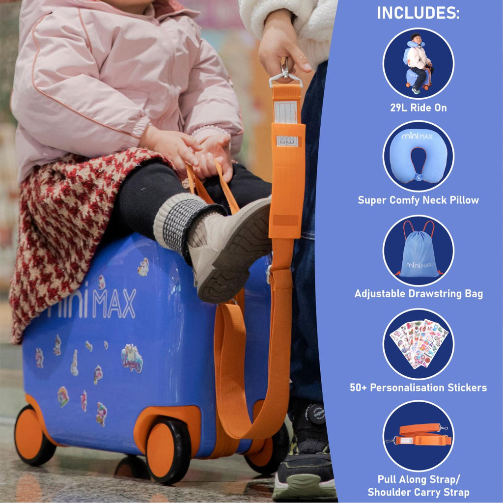 Aerolite MiniMax Childrens Ride-On Suitcase Fits 45x36x20cm EasyJet Ma ...