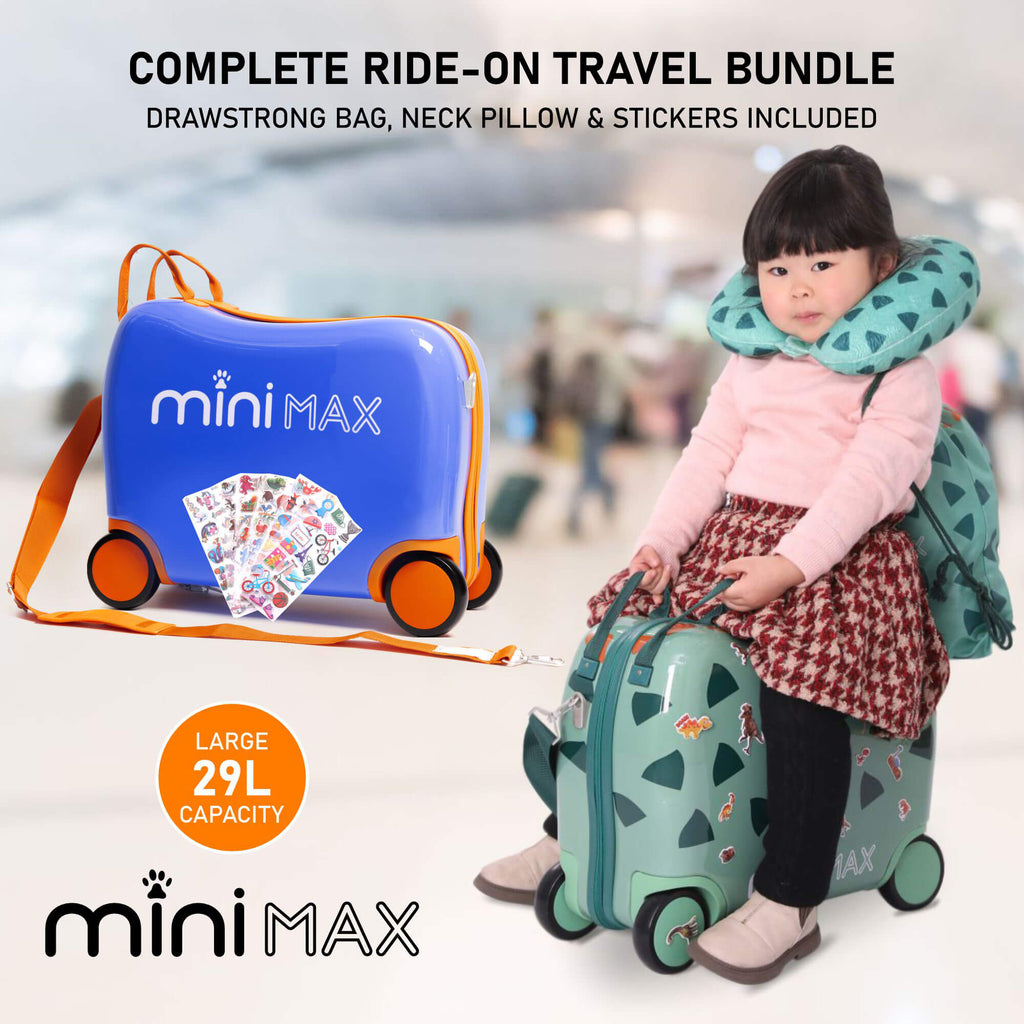Aerolite MiniMax Childrens Ride-On Suitcase Fits 45x36x20cm Easyjet Ma ...