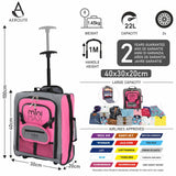 Aerolite MiniMAX Wizz Air 40x30x20 Maximum Size Cabin Hand Luggage Under Seat Trolley Backpack Carry On Cabin Hand Luggage Bag 2 Wheel (Black)