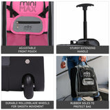 Aerolite MiniMAX Wizz Air 40x30x20 Maximum Size Cabin Hand Luggage Under Seat Trolley Backpack Carry On Cabin Hand Luggage Bag 2 Wheel (Black)
