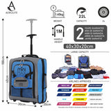 Aerolite MiniMAX Wizz Air 40x30x20 Maximum Size Cabin Hand Luggage Under Seat Trolley Backpack Carry On Cabin Hand Luggage Bag 2 Wheel (Black)