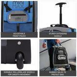Aerolite MiniMAX Wizz Air 40x30x20 Maximum Size Cabin Hand Luggage Under Seat Trolley Backpack Carry On Cabin Hand Luggage Bag 2 Wheel (Black)