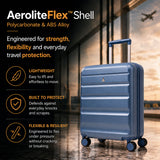 Aerolite 56x45x25cm Large Cabin Bag – Easyjet Large Cabin/Plus/Flexi, British Airways & Jet2 Maximum Cabin Luggage Size, Lightweight Hard Shell Suitcase with 8 Spinner Wheels, TSA Lock, 56L Capacity, 5-Year Warranty, Blue