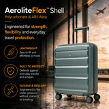 Aerolite 56x45x25cm Large Cabin Bag – Easyjet Large Cabin/Plus/Flexi, British Airways & Jet2 Maximum Cabin Luggage Size, Lightweight Hard Shell Suitcase with 8 Spinner Wheels, TSA Lock, 56L Capacity, 5-Year Warranty, Forest Green