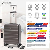 Aerolite Expandable Cabin Suitcase 55x40x20cm to 55x40x23cm – Ryanair Priority, Wizz Air & Lufthansa Approved Carry On Luggage with TSA Lock, 8 Spinner Wheels & ABS-Polycarbonate Shell (Graphite Shadow)