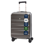 Aerolite Expandable Cabin Suitcase 55x40x20cm to 55x40x23cm – Ryanair Priority, Wizz Air & Lufthansa Approved Carry On Luggage with TSA Lock, 8 Spinner Wheels & ABS-Polycarbonate Shell (Graphite Shadow)