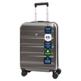 Aerolite Expandable Cabin Suitcase 55x40x20cm to 55x40x23cm – Ryanair Priority, Wizz Air & Lufthansa Approved Carry On Luggage with TSA Lock, 8 Spinner Wheels & ABS-Polycarbonate Shell (Graphite Shadow)