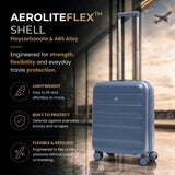 Aerolite Expandable Cabin Suitcase 55x40x20cm to 55x40x23cm – Ryanair Priority, Wizz Air & Lufthansa Approved Carry On Luggage with TSA Lock, 8 Spinner Wheels & ABS-Polycarbonate Shell (Blue)