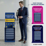 Aerolite Expandable Cabin Suitcase 55x40x20cm to 55x40x23cm – Ryanair Priority, Wizz Air & Lufthansa Approved Carry On Luggage with TSA Lock, 8 Spinner Wheels & ABS-Polycarbonate Shell (Blue)